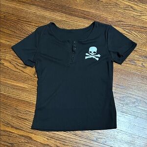 Black Skull and Crossbones T-Shirt
